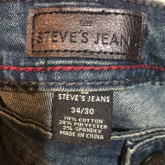 STEVE’S JEANS Blue Wash Denim Straight Leg Jeans-Size 34/30 - Picture 8 of 8